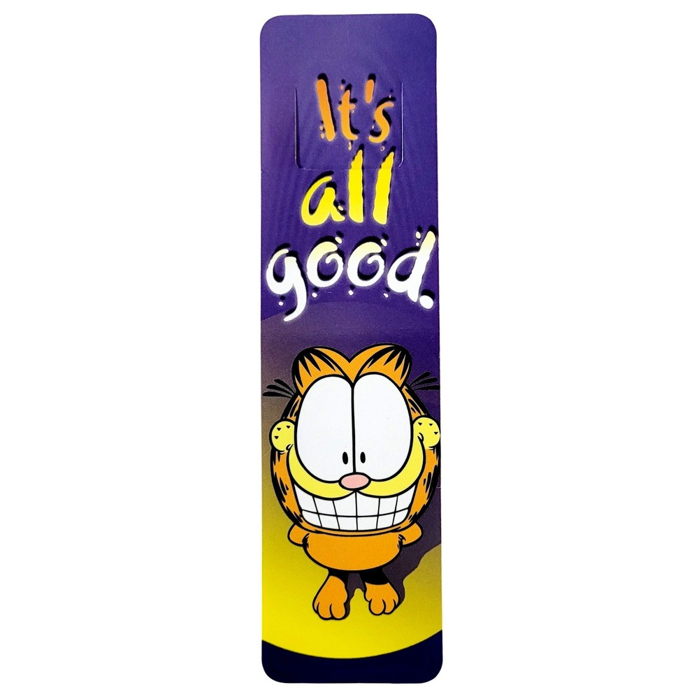 Vintage 90s Garfield Tab Bookmark All Good Jim Davis comic PAWS USA 1998 Antioch